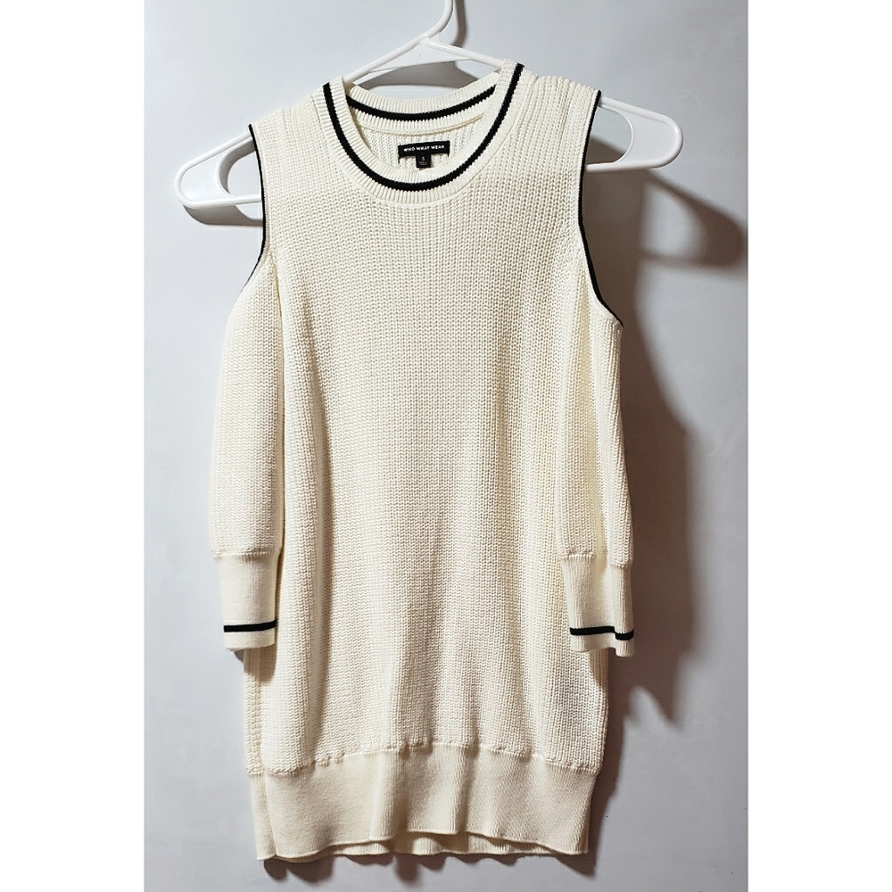 Who What Wear | Cold Shoulder White Knitted Top